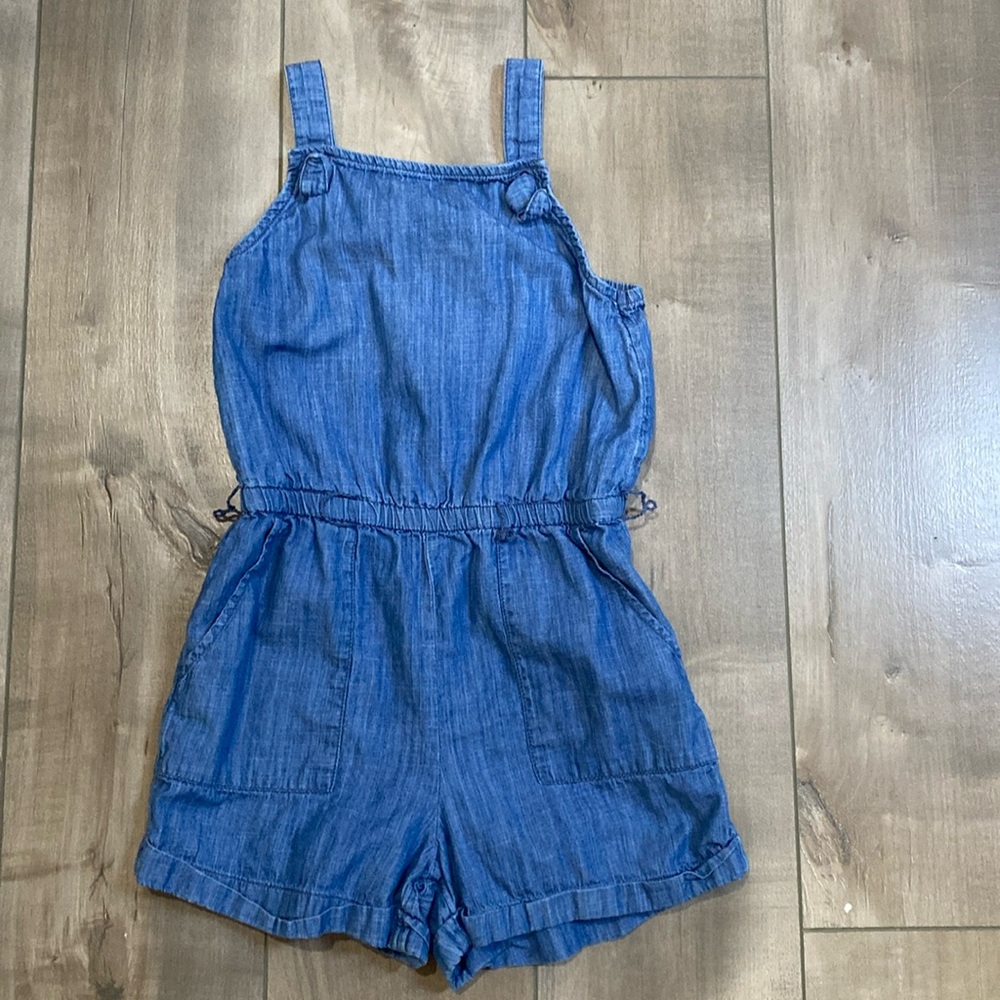 Old Navy Rompers Bundle in Denim and Floral Print. Size M (8)